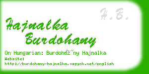 hajnalka burdohany business card